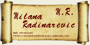 Milana Radinarević vizit kartica